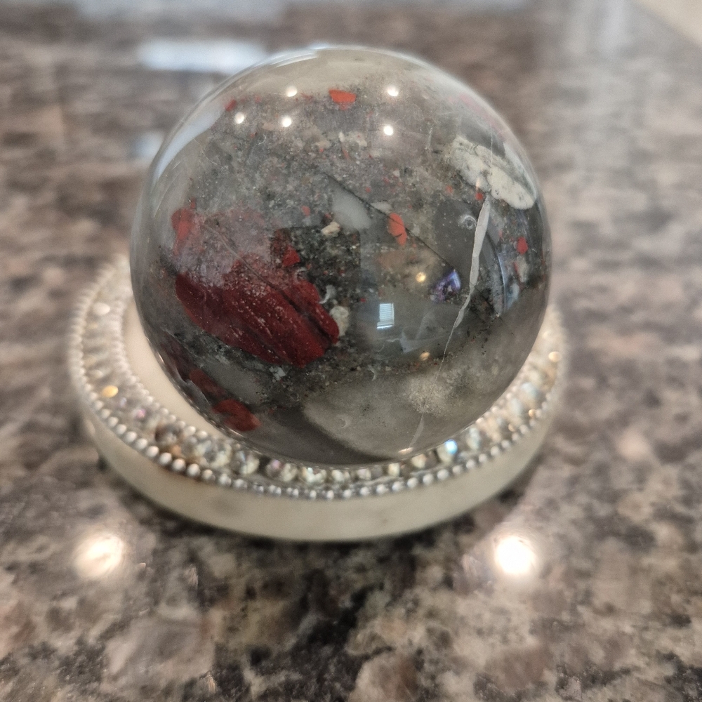 Natural Jasper Crystal Sphere Orb #12 - Picture 7 of 9